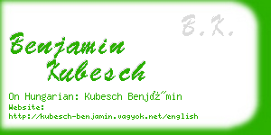 benjamin kubesch business card